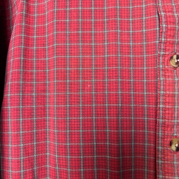 LL Bean Green Tag Red Plaid Button Down Long Sleeve Shirt Men’s Medium - Picture 5 of 8